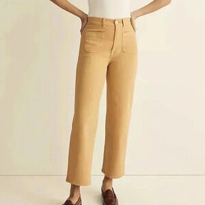 Madewell Emmett 2.0 Wide Leg Crop Pants Earthen Gold Size 24 NWT